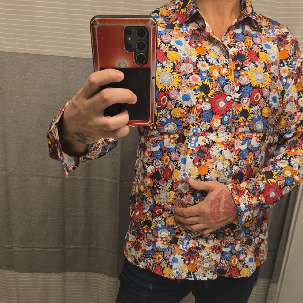 Source Unknown Colorful Floral Men's Shirt